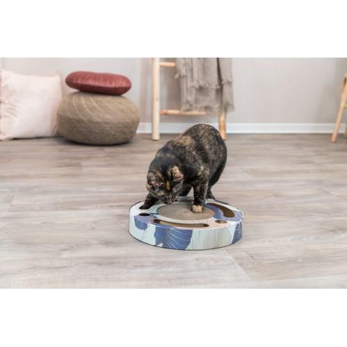 Царапка Trixie Барабан с двумя шариками и кошачьей мятой, картон, d 33×5,5 см (голубая) | Зображення 3