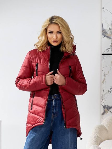Елегантна жіноча парка, арт. 300, бордо | Зображення 7