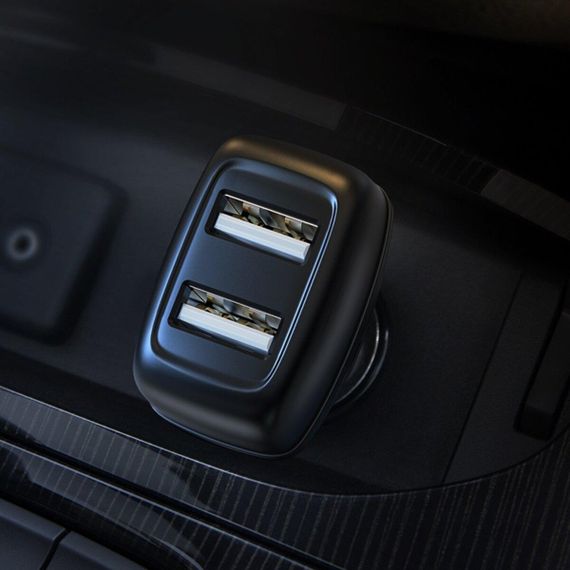 Автомобільний зарядний пристрій HOCO Z36 Leader dual port car charger Black | Зображення 3