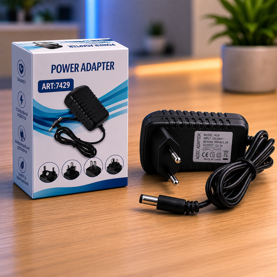 Адаптер 12V 1A (роз'єм 5.5 * 2.5mm) / Блок живлення | Зображення 2