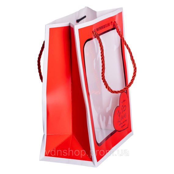 Набір подарункових пакетів з паперу Love з віконцем 12 шт 18×10×23 см HP-10359-17 | Зображення 4