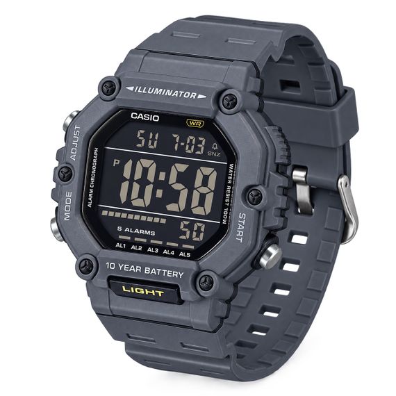 Чоловічий годинник Casio AE-1600H-8B з багатофункціональним цифровим дисплеєм та світовим часом