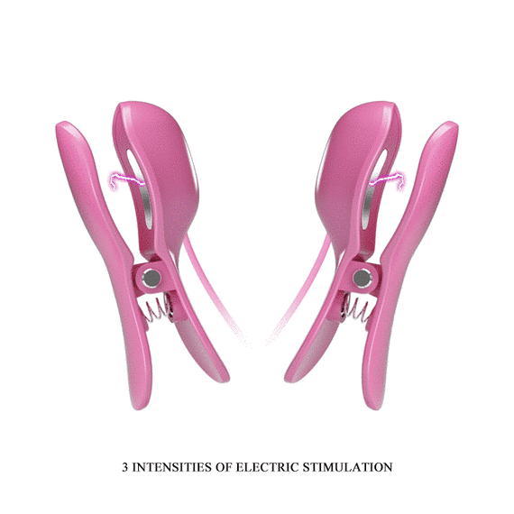 Віброзатискачі для сосків Pretty Love Nipple Clip з електростимуляцією, рожеві sexstyle | Зображення 2