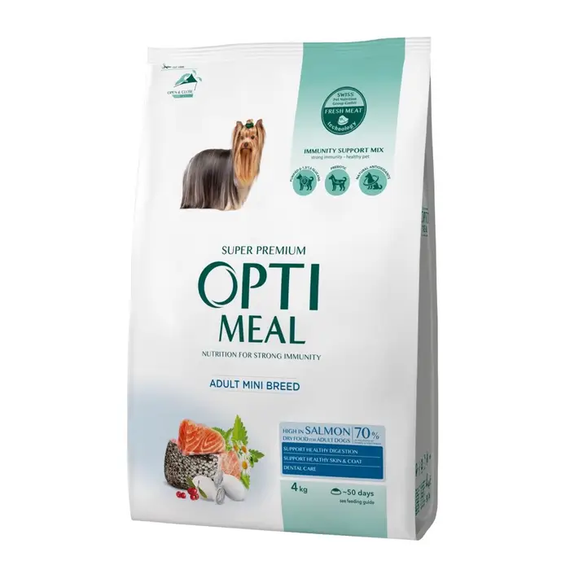 Сухий корм Optimeal Adult для дорослих собак маленької породи, лосось 4кг