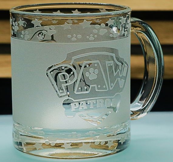 Детская стеклянная чашка-кружка 320 мл с гравировкой Щенячий патруль Гонщик | Зображення 3