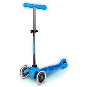 Детский трехколесный самокат Mini Deluxe Glow LED Artic Blue (Арктический синий со светящимися колесами)