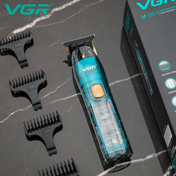 Триммер аккумуляторный Professional VGR V-961, 4 насадки, LED дисплей | Зображення 5