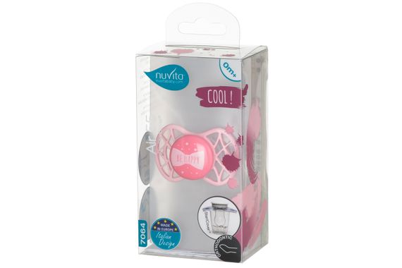 Пустышка ортодонтическая Nuvita NV7064 Air55 Cool 0m+ &quot;BE HAPPY&quot; цвета &quot;розовый кварц&quot; (NV7064RQ) | Зображення 2