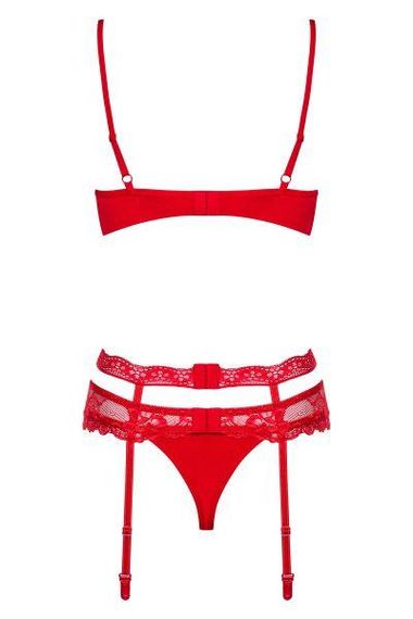 Комплект Obsessive Heartina 3 pcs set L/XL красный sexstyle | Зображення 3