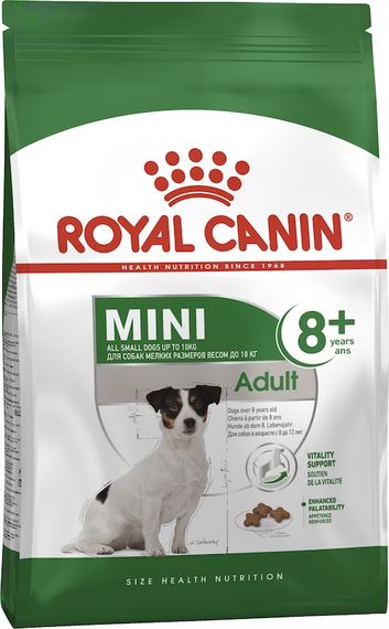 Корм Royal Canin Mini Adult 8+ сухий для старіючих собак дрібних порід 0.8 кг