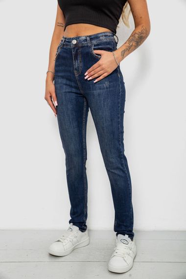 Джинси жіночі однотонні Skinny, колір синій, 244R11989 | Зображення 2