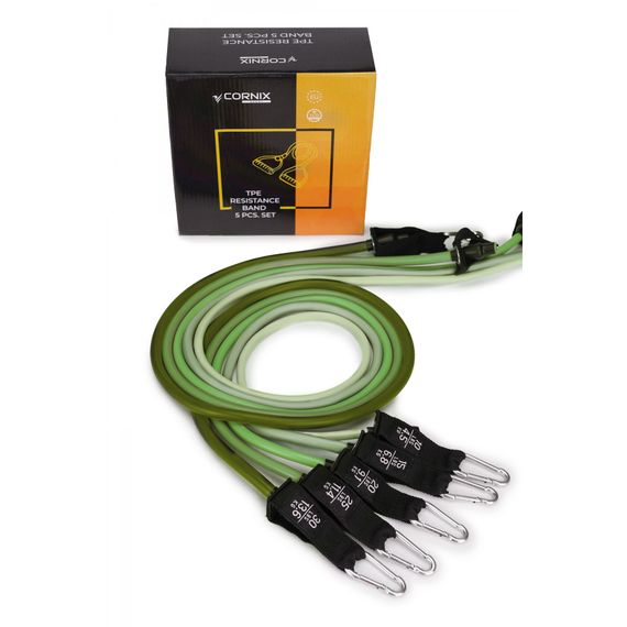 Набір трубчастих еспандерів Cornix 5 шт 4.5-13.6 кг XR-0255 | Зображення 8