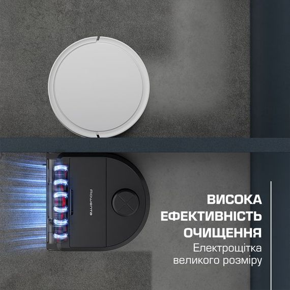 Робот-пилосос Rowenta миючий X-Plorer Serie 220+ Animal &amp; Allergy Model, 5600ПаВт, h=9.7см, 0.35л, конт пил -0.22л, автон. робота до 120хв, чорний (RR9495WH) | Зображення 2