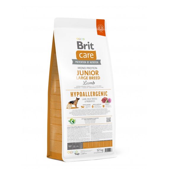 Корм сухий Brit Care Dog Hypoallergenic Junior Large Breed для молодих собак великих порід гіпоалергенний з ягням 12 кг | Зображення 2