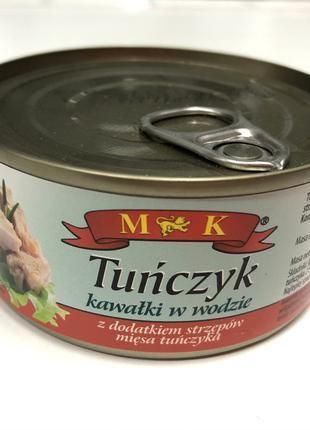 Тунець суцільними шматочками у власному соку (воді) MK Tunczyk, 170 г, Польща, у бляшанці