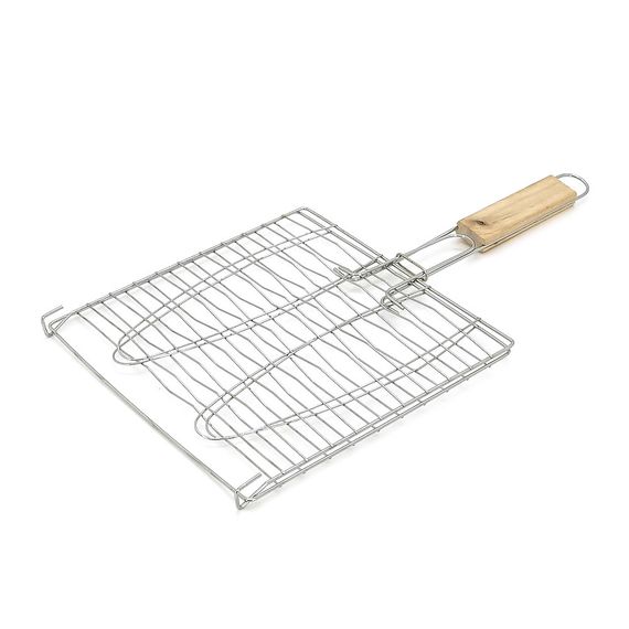 Решетка-гриль для рыбы,двойная,22х22 cm,нержавеющая сталь | Зображення 3