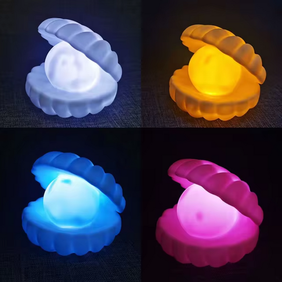 Маленький світильник-мушля з перлиною Perl Light, світильник-черепашка декоративний | Зображення 7