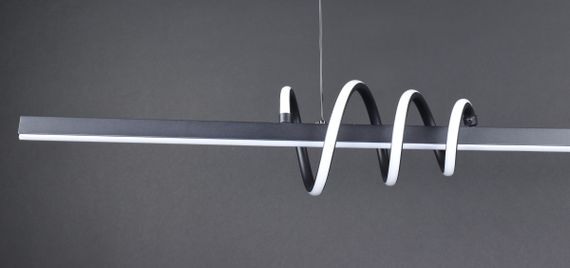 Люстра світлодіодна підвісна LED світильник для квартири на стелю лед 27233 Чорний 30-130х17х120 см. | Зображення 8