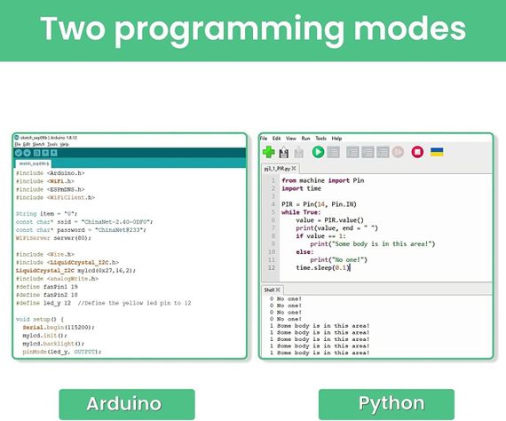 Набір KEYESTUDIO ESP32 для побудови розумного дому, STEM IoT Kit з датчиками, програмування Arduino та Python навчання електроніки | Зображення 7