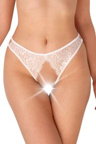 Кружевные трусики с разрезом Art of Sex Mia, Белый, Свадебное бельё, XS, S, M, XS/S/M, Маленький размер