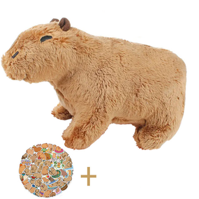 Мягкая игрушка "Капибара" 18cm + 5 стикеров с капибарами (sv1805-4), Коричневый