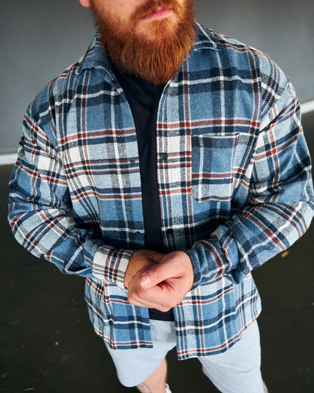 Теплая рубашка голубой S | Зображення 6