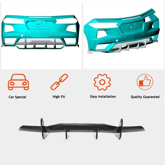 Задний диффузор V2 (2019-2022, Карбон) для Chevrolet Corvette C8 2019- гг | Зображення 3