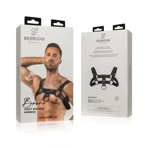 Портупея на плечи Bedroom Fantasies: Bruno Bondage Harness, черная | Зображення 5