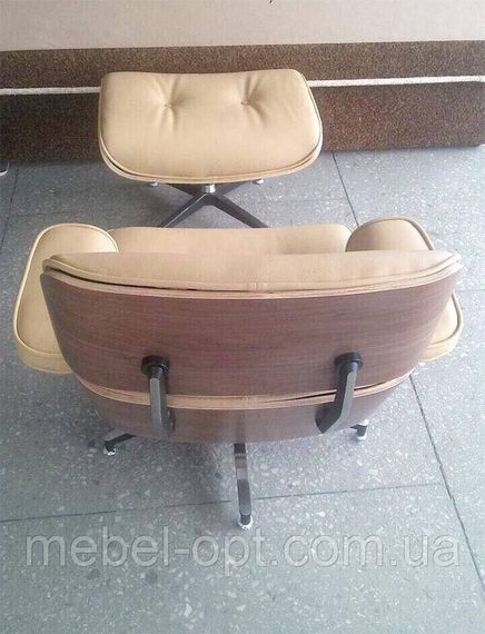 Дизайнерское кресло Eames Lounge Chair бежевый кожзам, дизайн Charles & Ray Eames | Зображення 2