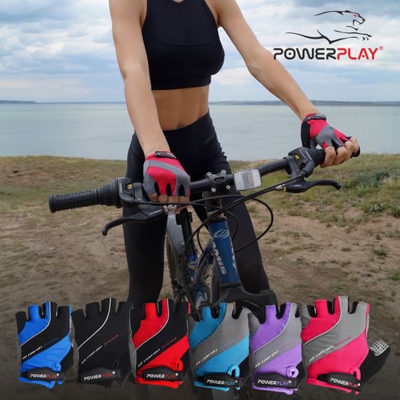 Велорукавички PowerPlay 5023 Блакитні XS | Зображення 7