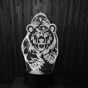 Акриловий світильник-нічник ведмідь білий tty-n000208