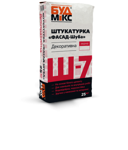 Штукатурка фасадна Ш-7 "Баранець" 1,5мм 25кг БудМікс