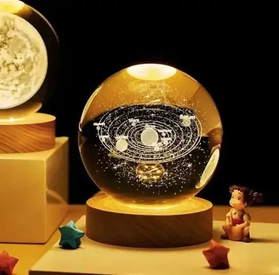 Світлодіодна кришталева куля, декоративна універсальна 3D нічниця, кришталева куля | Зображення 2
