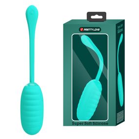 Віброяйце Pretty Love Kirk Super Soft Silicone, бірюзове