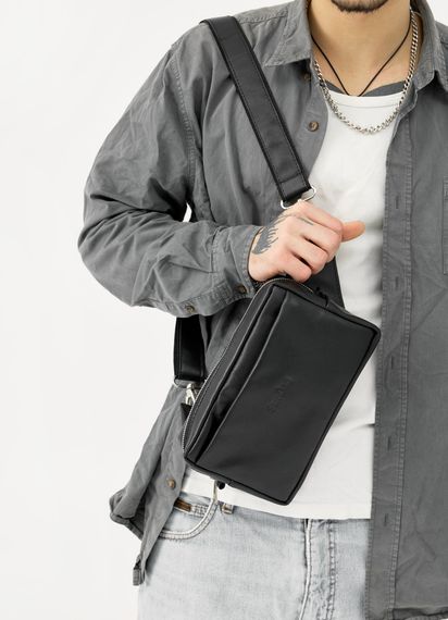 Чоловіча сумка бананка Sambag HARVI чорна 24 × 16 × 6 см (88213101m) | Зображення 6