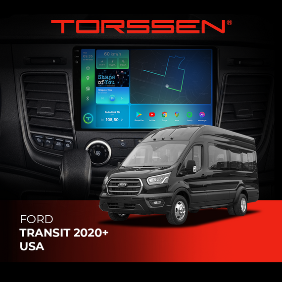 Штатна магнітола 2K Torssen Ford Transit 2020+ USA F9464 4G Carplay DSP