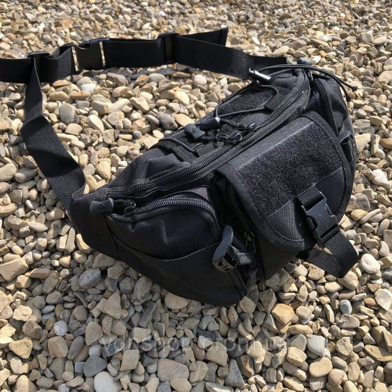 Нагрудна чоловіча сумка тактична чорна, Нагрудна сумка кобура чоловіча тактична чорна DK-11 | Зображення 4