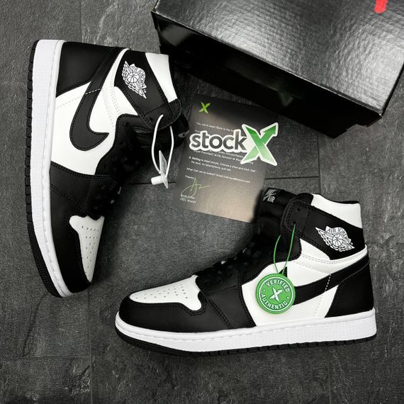 Кросівки чоловічі демісезонні N-ike Air Jordan 1 High Black White X розмір 41 - 26 см 42 - 26,5 см | Зображення 8
