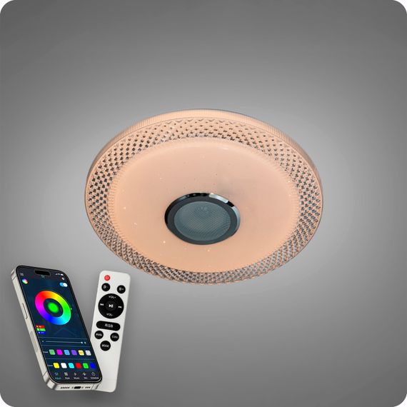 Люстра світлодіодна 517 Dlight RGB з пультом і  колонкою 70Вт Білий (02166) | Зображення 3