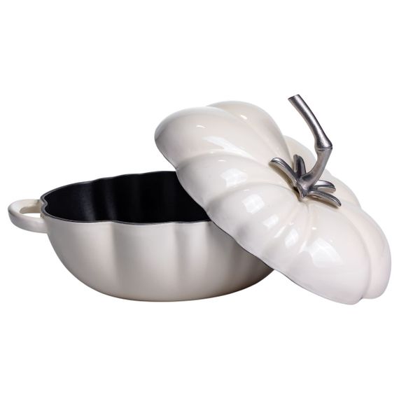 Каструля чавунна емальована Iron Tomato 2,5 л, білий Yiwu HP-FLG-20 BEIGE | Зображення 3