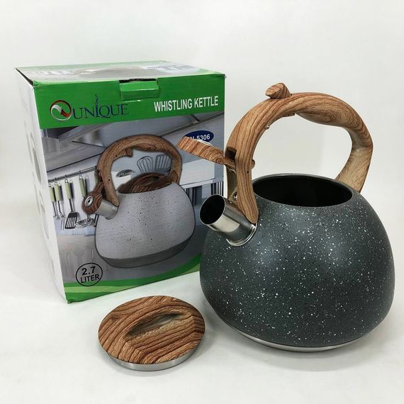 Чайник для газових плит Unique UN-5306 2,7 л | Металеві чайники | Гарний чайник ET-889 зі свистком | Зображення 3
