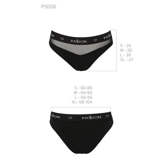 Трусики з прозорою вставкою Passion PS006 PANTIES L, black | Зображення 5