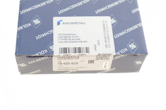 Вкладыши коренные Mercedes Benz 609-814 OM364 +0.50  78925620 | Зображення 1