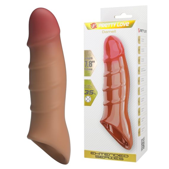 Насадка на член - Pretty Love Damell Penis Sleeve Brown