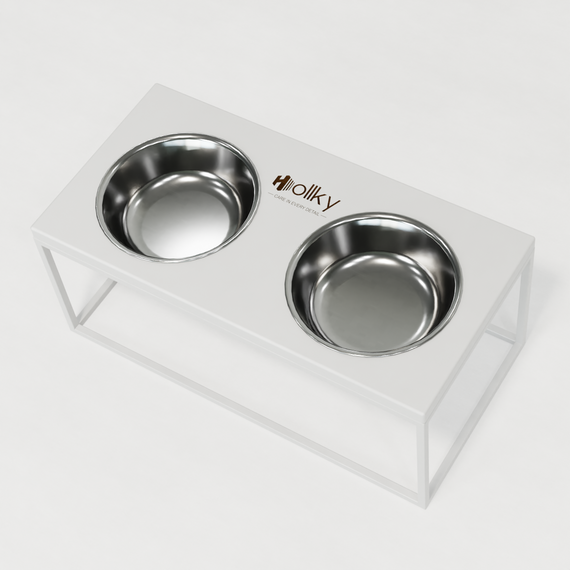 Миски на подставке для больших собак Hollky Base XL20 (2 × 1,8 л) BXL20-522620-WHWH | Зображення 3