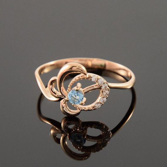 Кольцо из красного золота с топазом 16.5 | Зображення 1