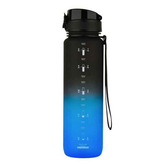 Бутылка для воды UZSPACE 3038(Black-Blue) 1000 мл, черно-синяя | Зображення 1