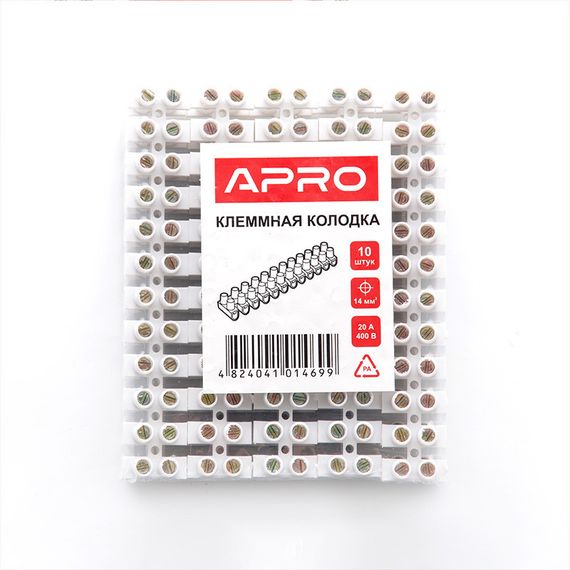 Клемна колодка 20 А 14 мм2 (пачка, красно 10 шт.) APRO TB-A201 | Зображення 5