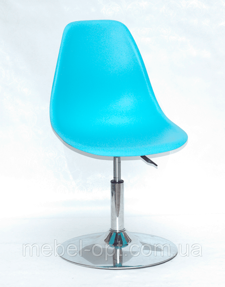 Стілець Nik CH-BASE блакитний 52 пластик, хромована опора-млинець, дизайн Charles and Ray Eames | Зображення 1