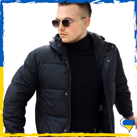 Куртка чоловіча пуховик чорна. Куртка водовідштовхувальна. S, M, L, XL, 2XL | Зображення 2